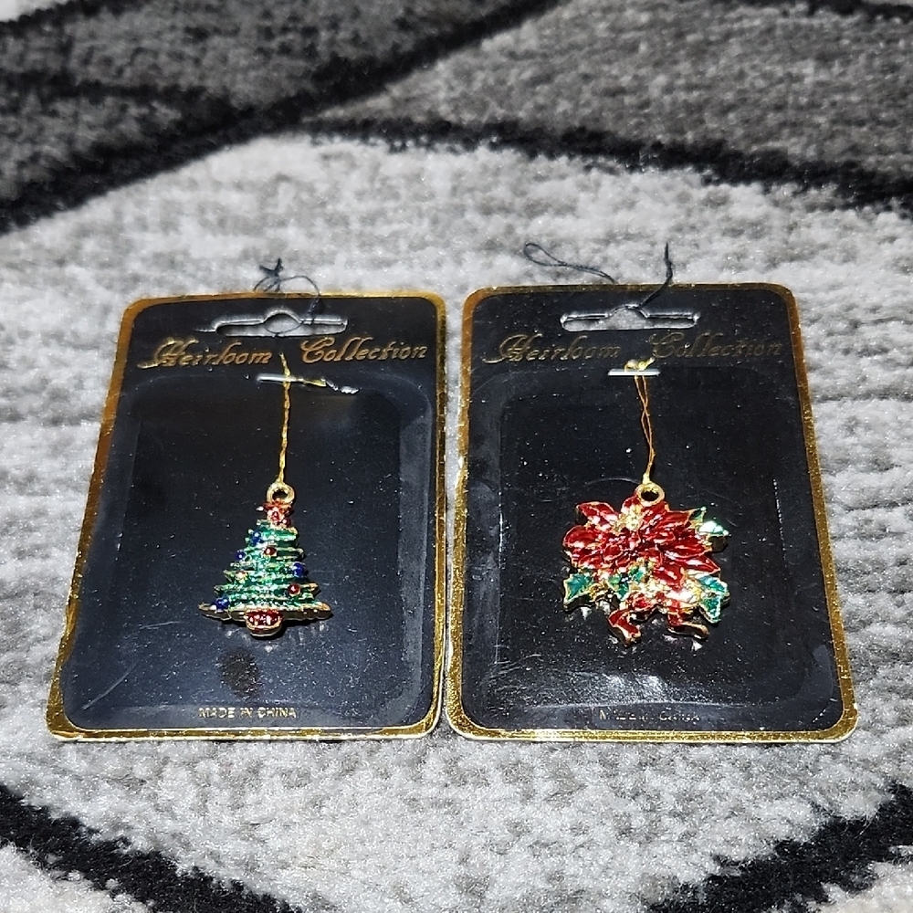 VINTAGE MINIATURE HEIRLOOM COLLECTION METAL ENAMEL RHINESTONES ORNAMENTS
